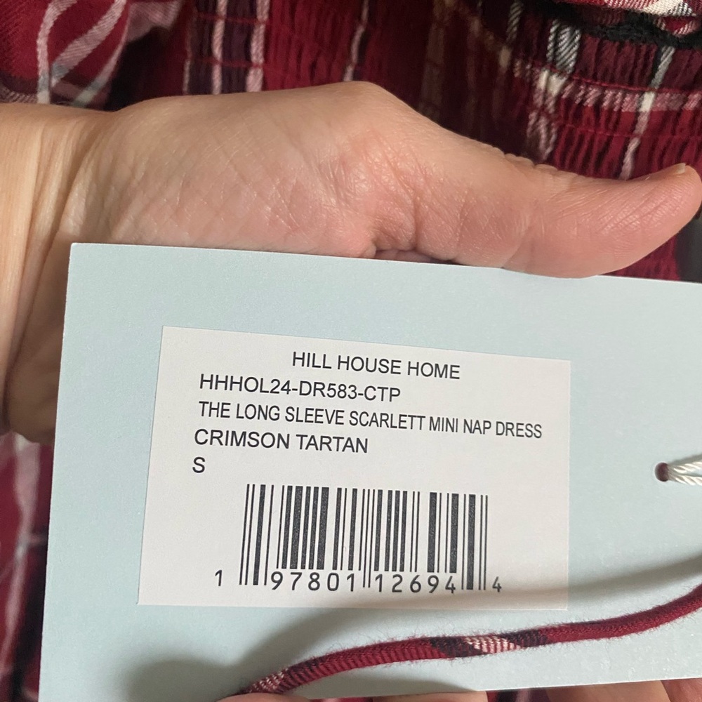 Hill House Home The Long Sleeve Scarlett Mini Nap Dress Size S - Picture 13 of 15